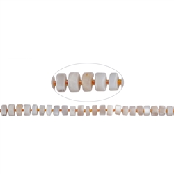 141130403608 Strand of slices, Moonstone (cream-grey), matt, 4-6 x 8.5-10.5mm | Marco Schreier