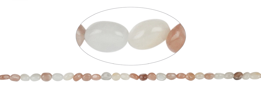 Strand of nuggets, Moonstone (multicolored), 10-12 x 08-10mm