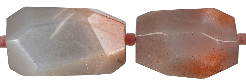 Filo di pepite, pietra di luna, sfaccettata, 22-30 x 14-16 mm