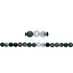 141140106020 Rang de collier boules, Agate mousse, facettes, 06mm | Marco Schreier