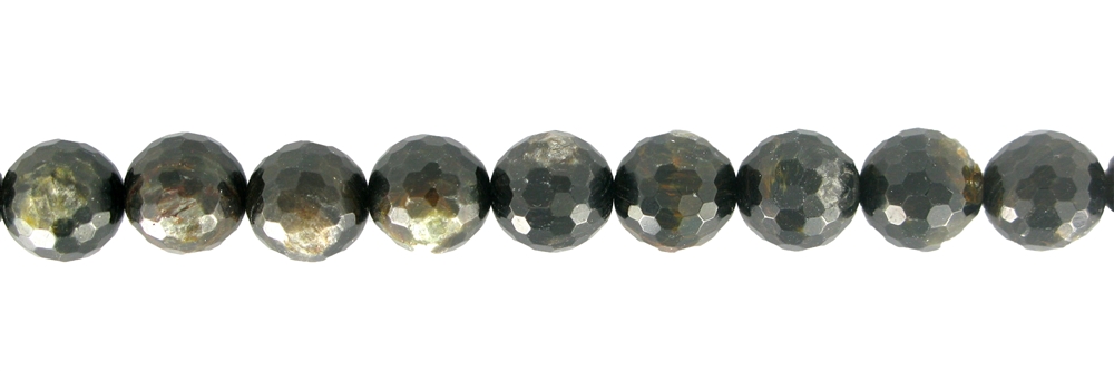 strand of beads, Muscovite mica (stab.), faceted, 10mm
