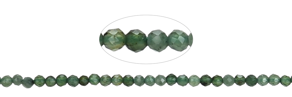 Strand of beads, Nephrite, faceted, 02mm
