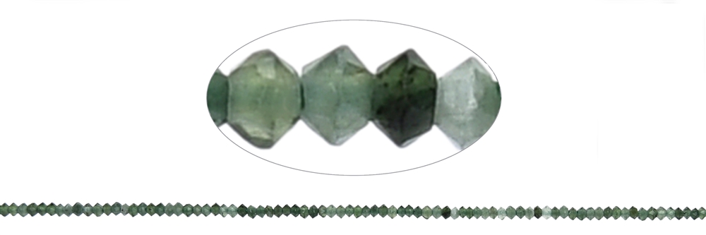 Strand Button/Disc, Nephrite, faceted, 01 x 02mm