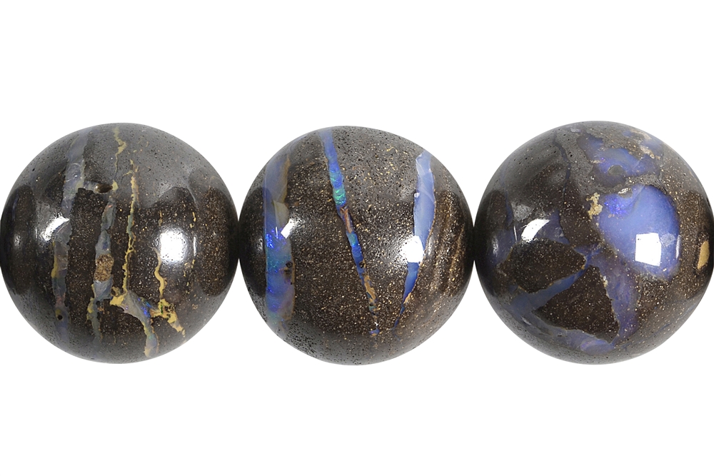 Rang de collier boules, opale de boulder, 19,5 - 25mm, Pièces uniques 005