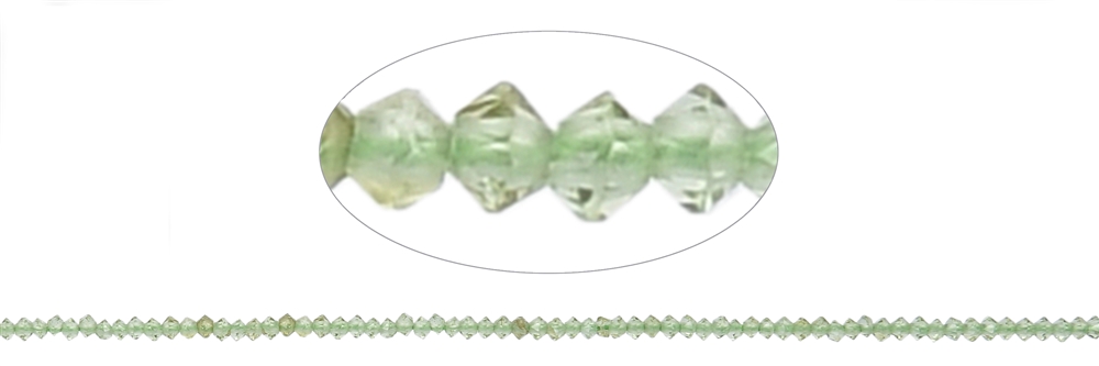 Strand Button/Disc, Peridote, faceted, 01 x 02mm (33cm)