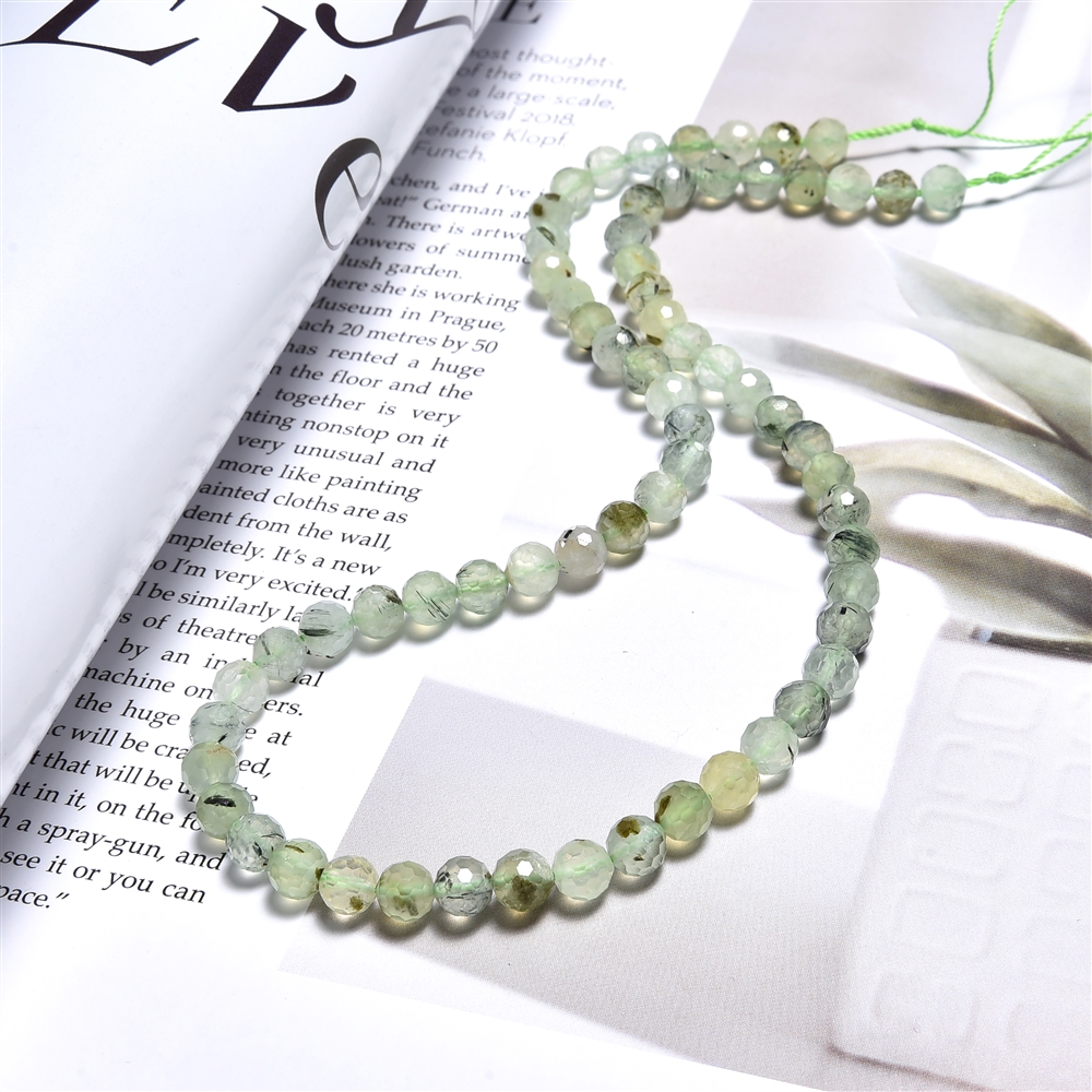 Perline a filo, prehnite, sfaccettate, 06mm, 64cut | Marco Schreier