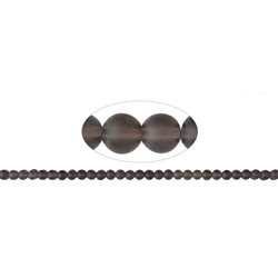 141280100510 Rang de collier boules, Quartz fumé, mat, 06mm (39cm) | Marco Schreier