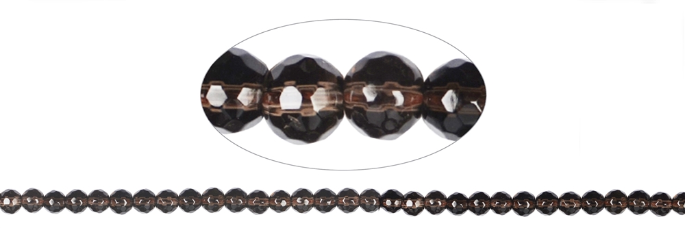 Strand of beads, Smoky Quartz, faceted, 06mm