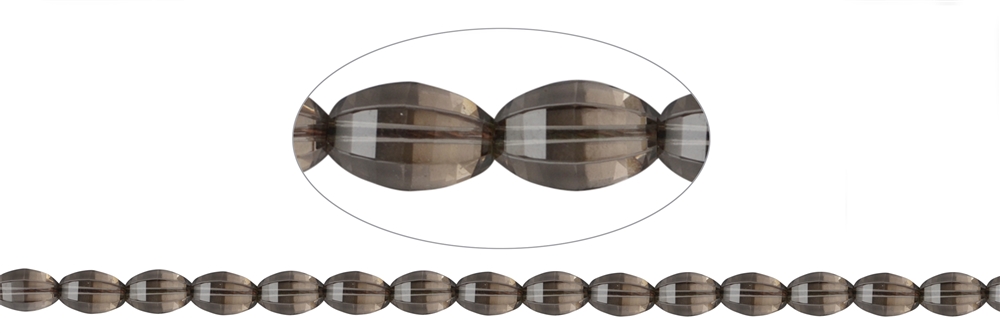 Strand Spindle, Smoky Quartz, faceted, 12 x 07-08mm