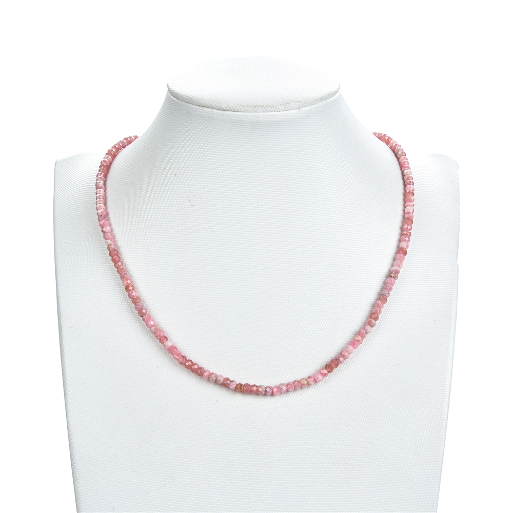 Rang de collier Bouton, rhodochrosite, facetté, 02-03 x 04mm