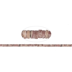 141300409120 Rang de collier cylindre "Heishi", rhodochrosite, 02-03 x 06mm | Marco Schreier