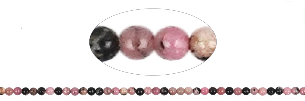 Strand of beads, Rhodonite, 02 mm