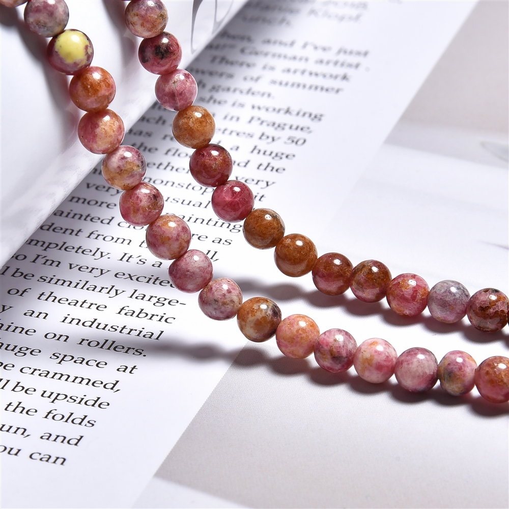 Strang Kugeln, Rhodonit (Bejing), 06mm (39cm) | Edelsteine, Heilsteine & Schmuck