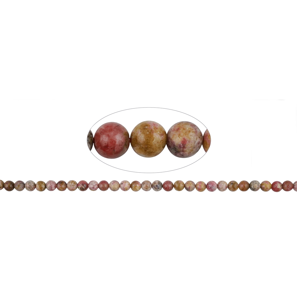 Strang Kugeln, Rhodonit (Bejing), 06mm (39cm) | Edelsteine, Heilsteine & Schmuck