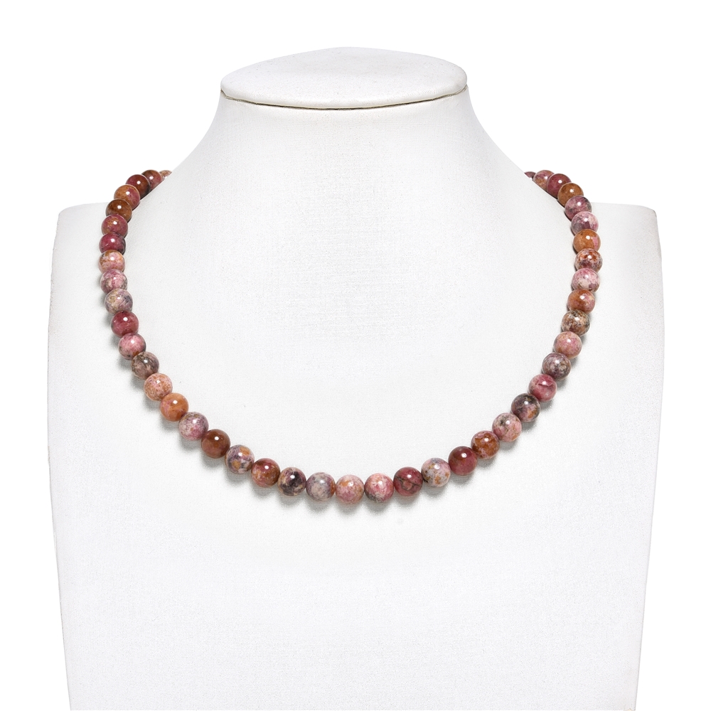 Strang Kugeln, Rhodonit (Bejing), 08mm (39cm) | Edelsteine, Heilsteine & Schmuck