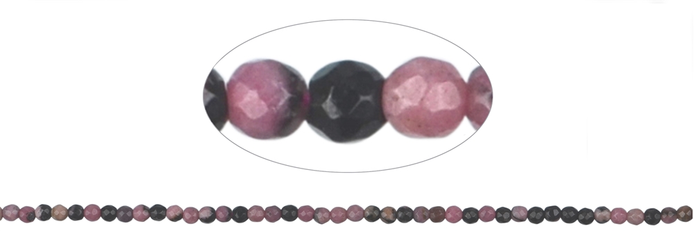 strand of beads, Rhodonite, faceted, 02mm (39cm)