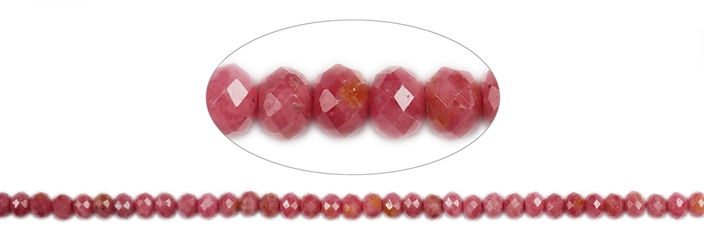 Strand Button, Rhodonite AA, 03 x 04mm, faceted