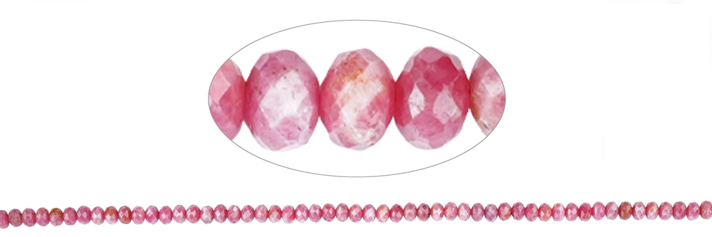 strand button, Rhodonite AA, 04 x 05mm, faceted (39cm)