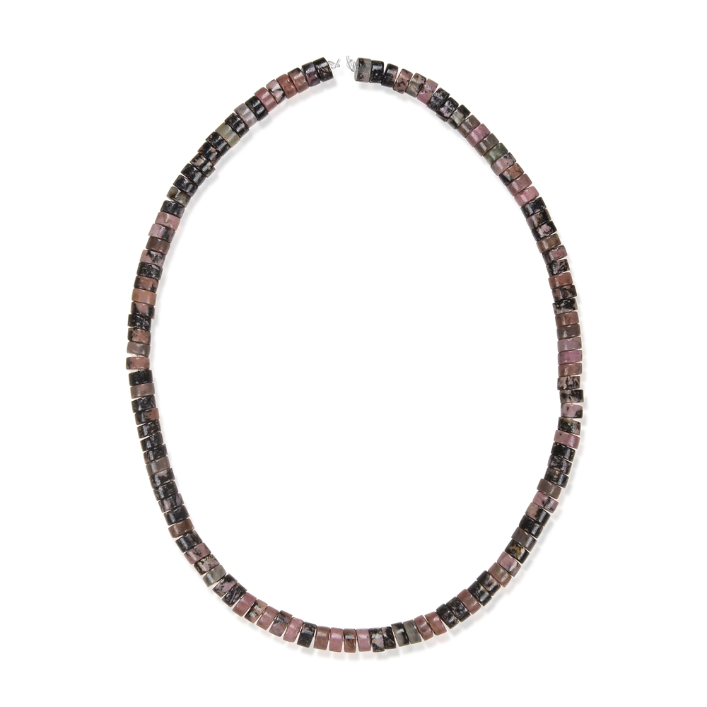 Rang de collier "Heishi", Rhodonite, 03 x 06mm (39 cm)
