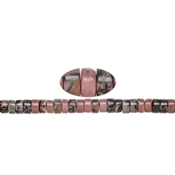 141310402023 Rang de collier "Heishi", Rhodonite, 03 x 06mm (39 cm) | Marco Schreier