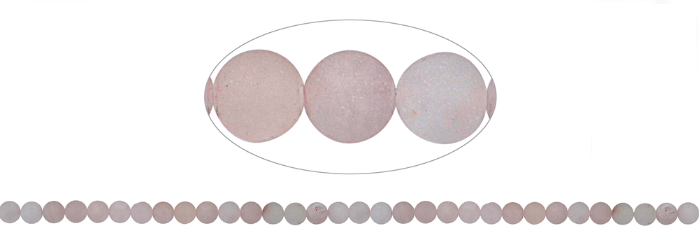 Rang de collier boules, Quartz rose, mat, 06mm (39 cm)