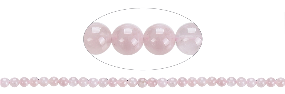 Filo di perline, quarzo rosa A+ (semitrasparente), 06 mm (circa)