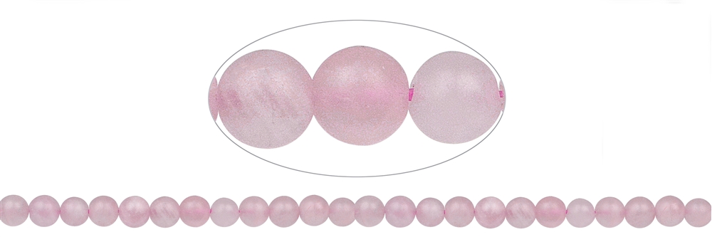 Filo di perle, quarzo rosa, opaco, 08 mm (39 cm)
