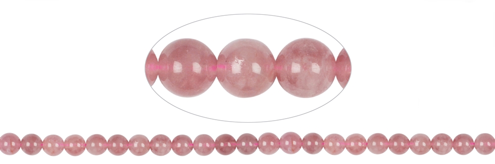 Filo di perle, quarzo rosa (Madagascar), 08 mm