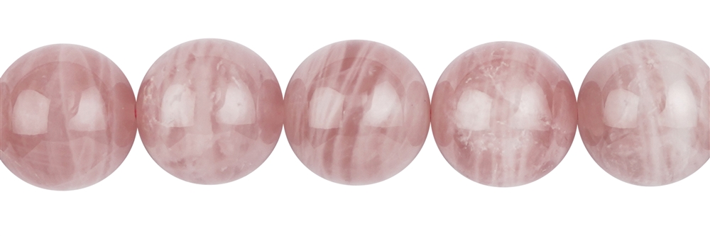 Filo di perline, quarzo rosa (Madagascar), 14 mm