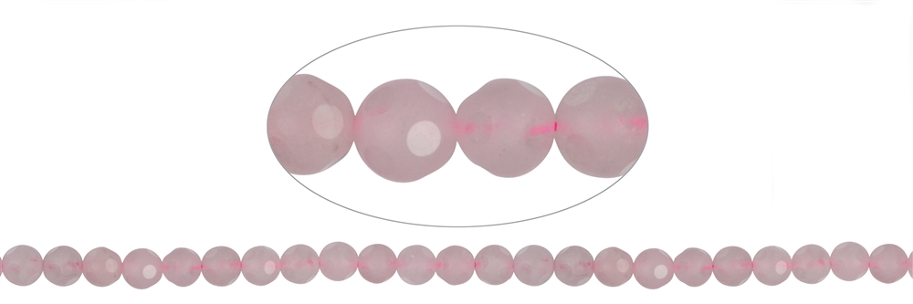 Strand of balls "Window", Rose Quartz A, 08mm