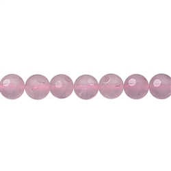 141330103831 Rang de collier boules "fenêtre", Quartz rose A, 10mm | Marco Schreier