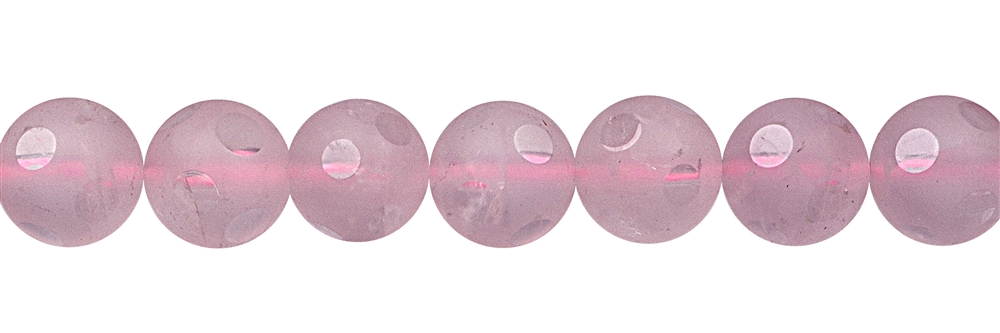 Strand of balls "Window", Rose Quartz A, 10mm