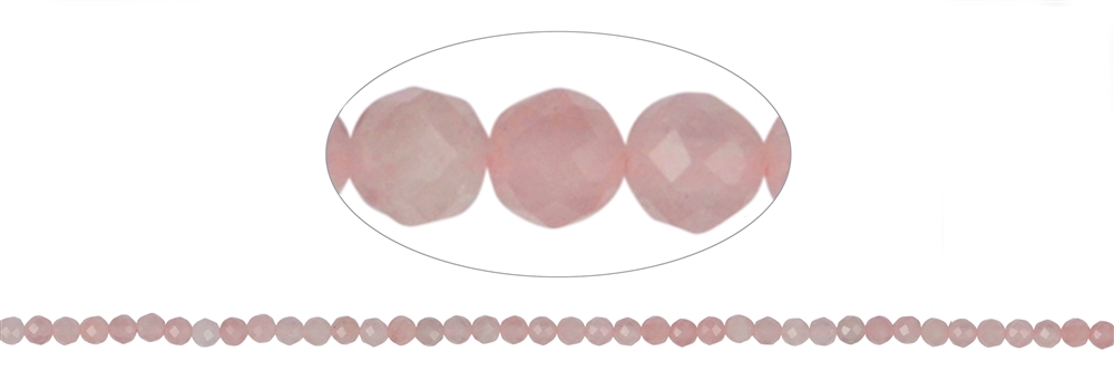 Filo di perle, quarzo rosa, sfaccettato, 03 mm (39 cm)