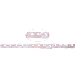 141330210920 Strang Rechteck, Rosenquarz, 10 x 8mm, facettiert (39cm) | Marco Schreier