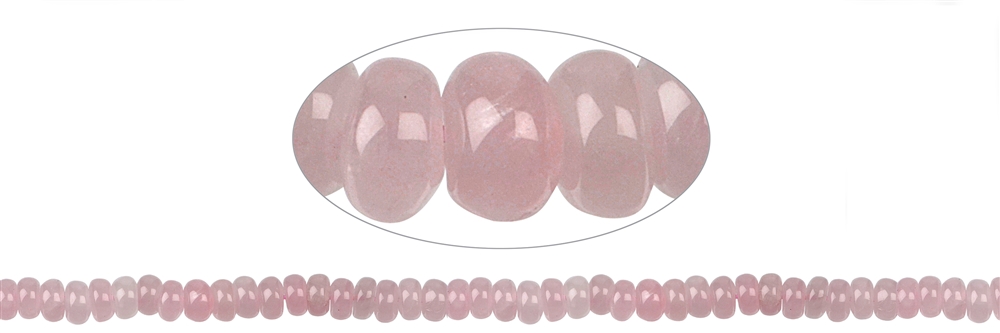 Filo di bottoni, quarzo rosa, 06 mm