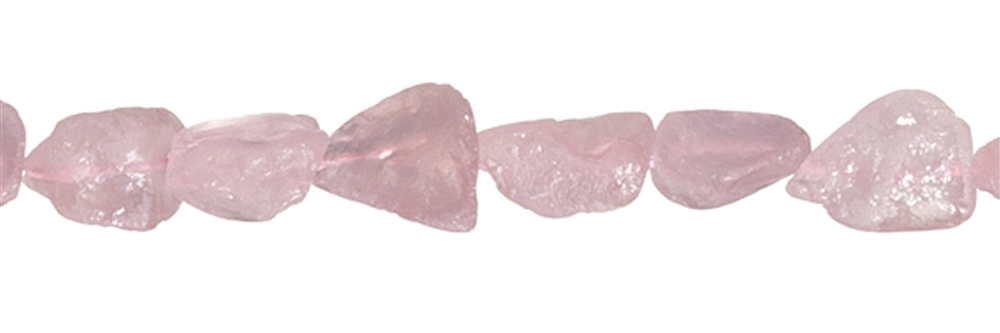 Filo di pepite, quarzo rosa, lucidato grossolanamente, 12 - 15 mm