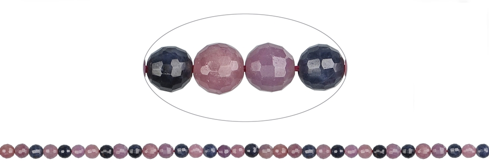 strand beads, Sapphire/Ruby, faceted, 05mm