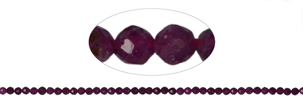 Strand of beads, Ruby, faceted 02mm (39cm)