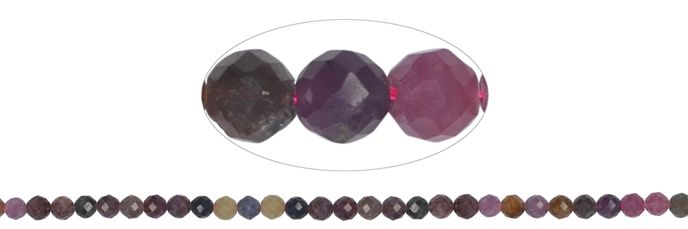 strand balls, Sapphire/Ruby, faceted, 06mm, 39cm