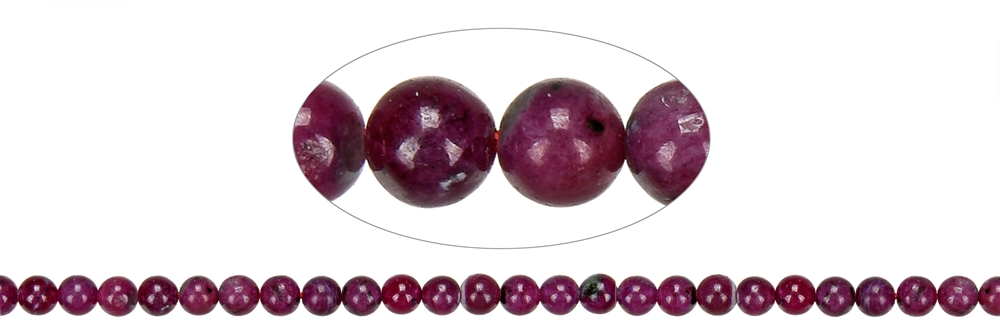 String Beads, Ruby A, 05,5-06 mm (39cm)