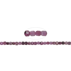 141350210122 Strang Würfel, Rubin, 03 x 03 x 03mm, facettiert (39cm) | Marco Schreier