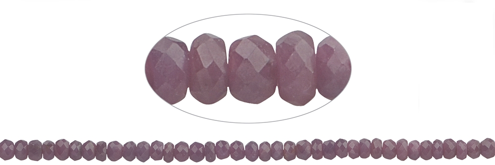 Strand Button, Ruby, faceted, 03 x 05mm