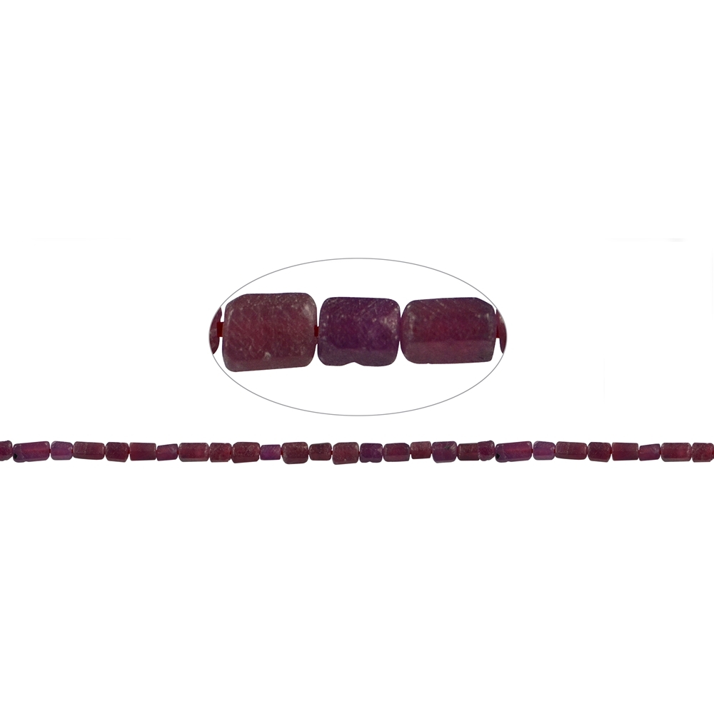 Strand cylinder hexagon, Ruby, approx. 04 - 07 x 03 - 04mm (S) | Marco Schreier