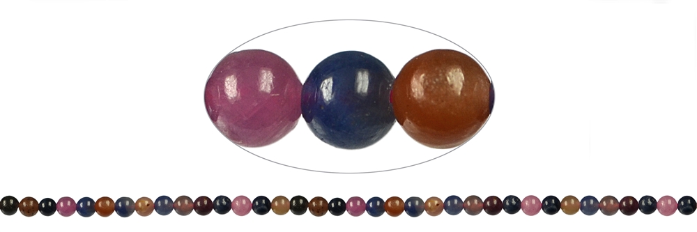 Strand Beads, Sapphire/Ruby, 04mm