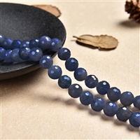 Strand of beads, Sapphire, faceted, 08mm