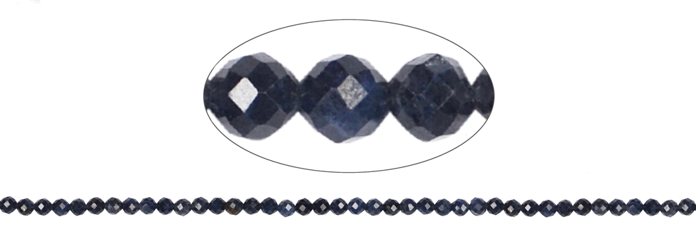 Strand of beads, Sapphire, faceted, 04mm (39cm)