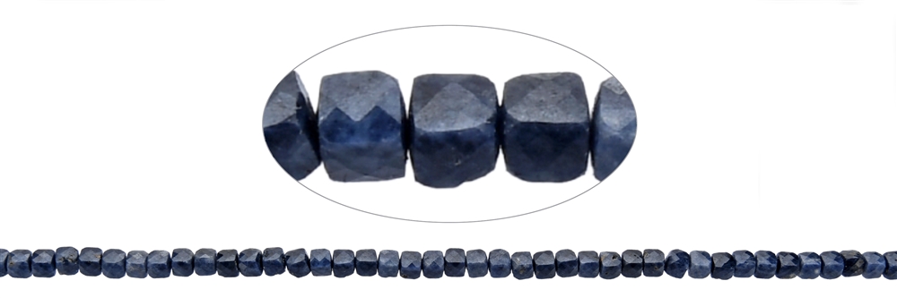 Strand cube, Sapphire, 04 x 04mm, faceted