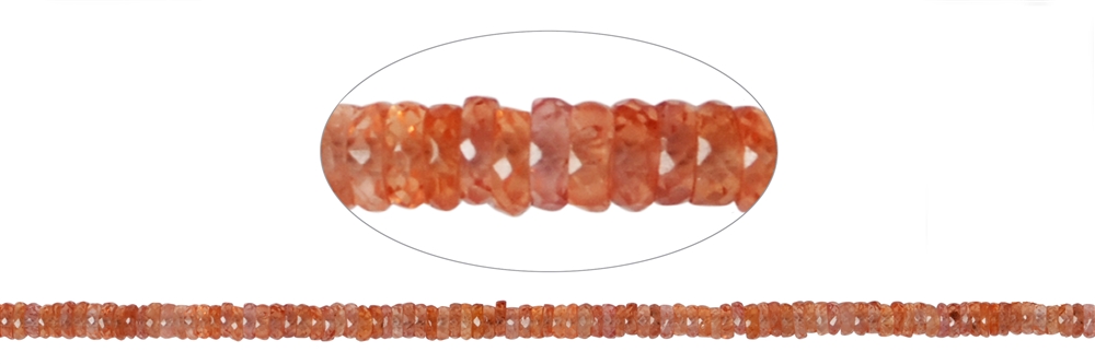 Rang de collier Roundell, Saphir (orange), facetté, 01 x 03-05mm