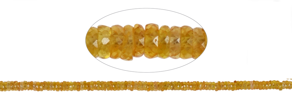 Rang de collier Roundell, Saphir (jaune), facetté, 01 x 03-05mm