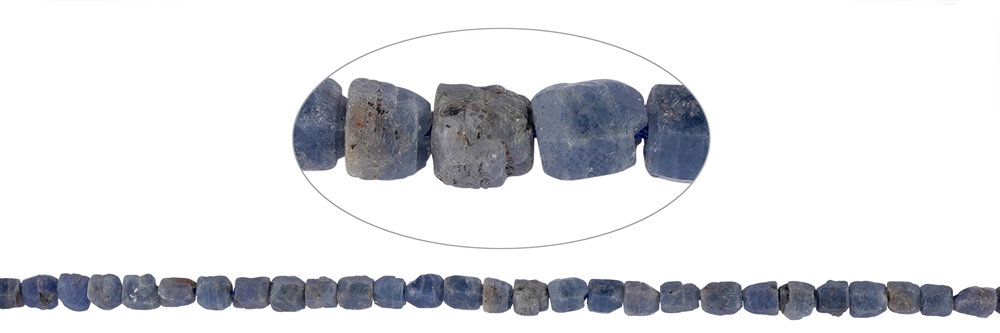 Rang de collier de pierres brutes, Saphir, 06-09 x 06-07mm